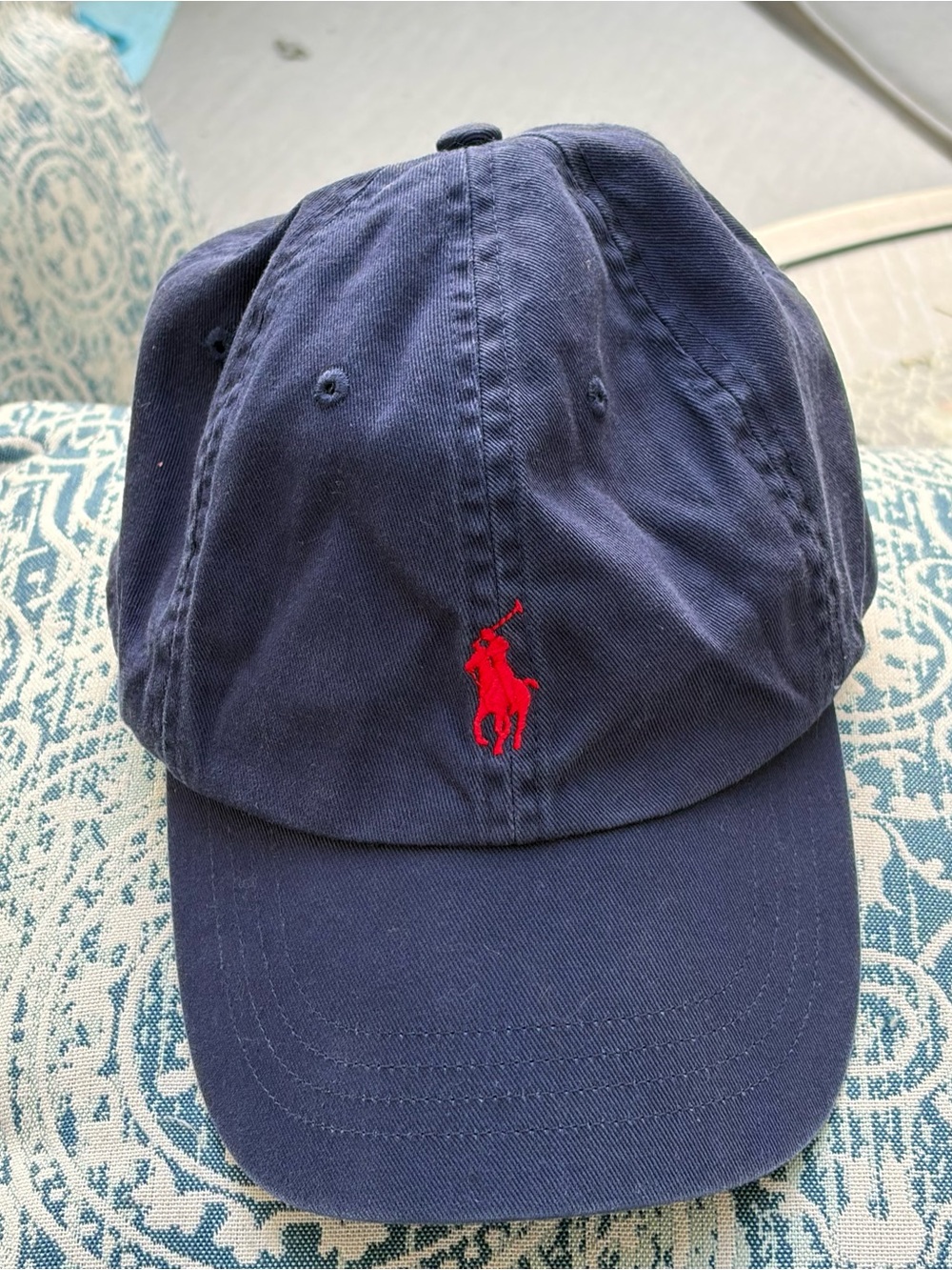 Polo by Ralph Lauren Navy Hat with Red Pony Embroidery